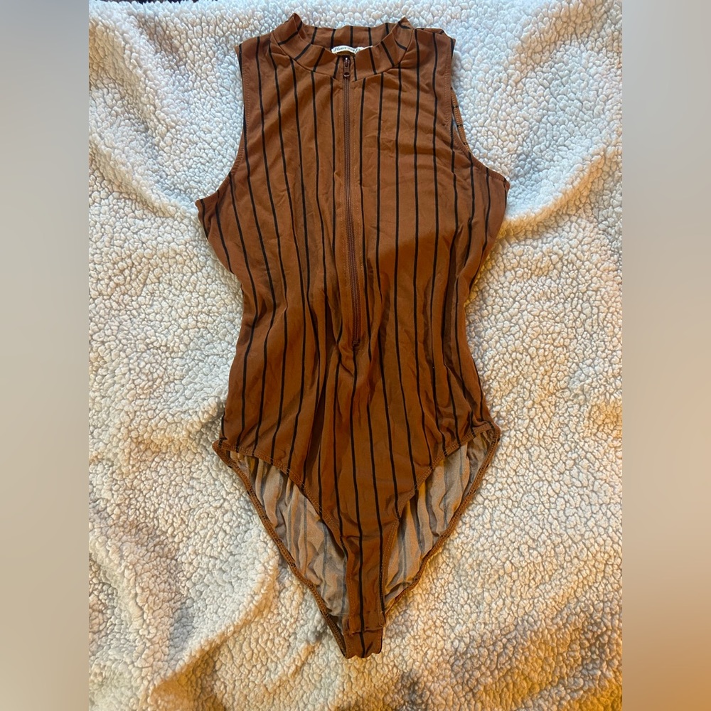 Heart & Hips Black Striped Bodysuit